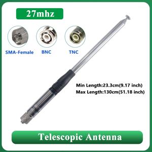 UV-K5 UV-K6 BNC 커넥터용 텔레스코픽 안테나 SMA-F, CB-58 Uniden Wilson TNC, KPO Panter 단파 라디오용, 27MHZ