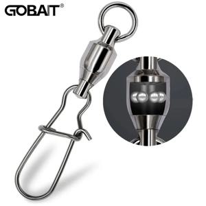 GOBAIT 20PCS 회전 스냅 커넥터 핀 볼 베어링 롤링 링 버클 키트 Pesca 루어 라인 연결 크로스 잠금 낚시 도구