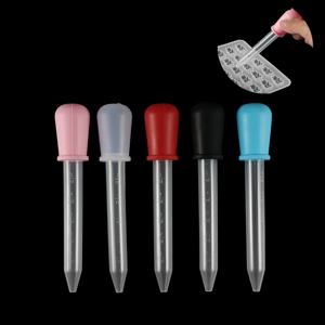 2/5pcs 5ml 명확한 실리콘 Dropper 에폭시 수지 캔디 금형에 대 한 졸업 된 피펫 액체 음식 Dropper 보석 만들기 도구