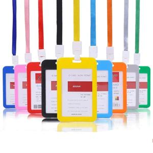 매는 밧줄 카드 커버 여성 남성 취업 허가증 소지자 신용 카드 소지자 넥 스트랩 학생 어린이 버스 카드 케이스 ID 카드 소지자