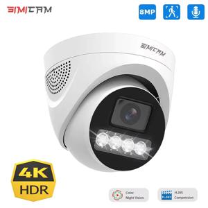 4K 8MP 5MP 4MP POE CCTV IP 감시 카메라 Onvif H.265 48V 오디오 돔 HD 컬러 야간 비디오 보안 카메라