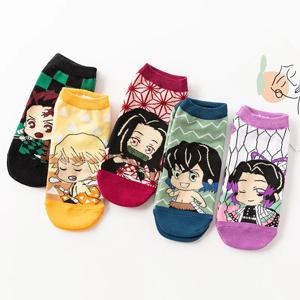 애니메이션 악마 슬레이어 Kimetsu No Yaiba 양말 짧은 양말 코스프레 만화 애니메이션 Kamado Tanjirou Kamado Nezuko Cotton Socks Hall