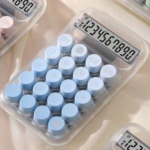 1PC 투명 그라디언트 대형 버튼 계산기 대형 스크린 전자 계산기 10 자리 학생 특정 계산기