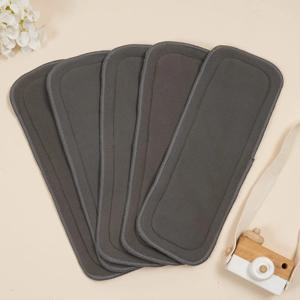 슈퍼 흡수성 5 레이어 대나무 숯 삽입 아기 천 기저귀 기저귀에 대한 재사용 가능한 아기 기저귀 기저귀 삽입