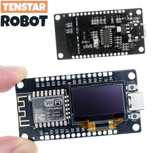 NodeMCU ESP8266 V3 개발 보드, 0.96 인치 OLED 디스플레이 CH340 ESP-12F WiFi 모듈 TYPE-C USB, Arduino/Micropython용