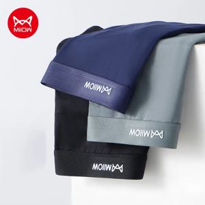 MiiOW 3Pcs 여름 얇은 얼음 실크 남자 Boxershorts Graphene 항균 남자 속옷 통기성 멋진 남자 팬티 Boxershorts