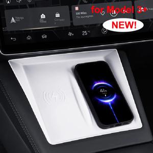 Tesla Model 3+ Highland 2024 유형 무선 전화 충전 실리콘 패드 센터 제어 미끄럼 방지 매트 최신 Model3 액세서리