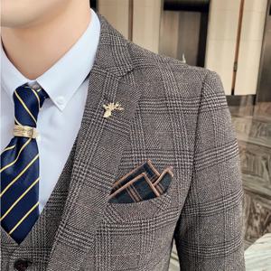 대마 정장 7XL (블레이저 + 조끼 + 바지) 이탈리아 스타일 우아한 패션 비즈니스 코튼 린넨 캐주얼 슬림 신사 정장