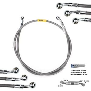 400mm-2400mm 브레이크 호스 유압 DOT 라인 케이블 10mm 28 °   스즈키 가와사키 야마하 파이프 라인 브레이드 오일 호스용 밴조 340 2300