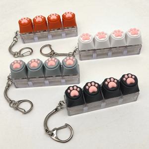 실리콘 부드러운 고양이 발톱 키 체인 열쇠 고리 펜던트 휴대 전화 배낭 펜던트 데스크탑 액세서리 감압 프레스 도구