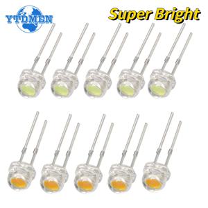100pcs LED 다이오드 F5 슈퍼 밝은 밀짚 모자 LED 5mm 발광 다이오드 파란색 녹색 빨간색 노란색 흰색, DIY 전자 용