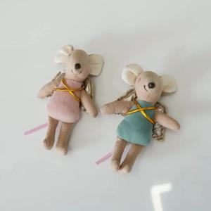 덴마크어 패브릭 마우스 인형 귀여운 천사 날개 마우스 인형 조디악 선물 헝겊 인형 장식품