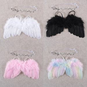 신생아 사진 깃털 천사 날개 잎 머리띠 세트 아기 액세서리 신생아 아기 기념품 사진 소품 액세서리