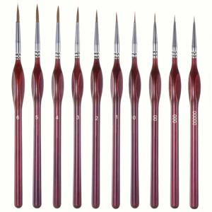 10Pcs 미세한 세부 페인트 브러시 미니 페인트 브러시 아크릴, 수채화, 오일, 얼굴, 네일에 대 한 설정