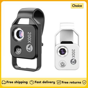 APEXEL MS002 200X 식물 곤충 머리 관찰 보석 옥 감정을위한 전화 클립이있는 전문 전화 현미경 렌즈