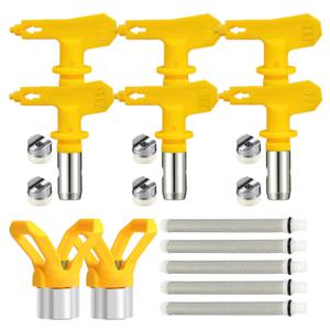 13개 스프레이 팁, 스프레이어 팁 가드 노즐 시트 교체 및 에어리스 페인트 스프레이 건용 스프레이 건 필터