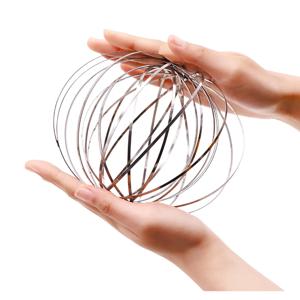 감압 매직 팔찌 플로우 링 안티 스트레스 키네틱 스프링 스테인레스 스틸 3D 모양의 감각 컬러 링 재미있는 파티 장난감