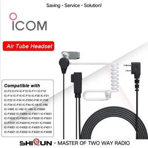 ICOM 양방향 라디오 IC-F14 어쿠스틱 헤드셋, IC-F21 워키토키 에어 튜브 헤드폰, 마이크 PTT IC-F3/H6 라디오용 이어피스
