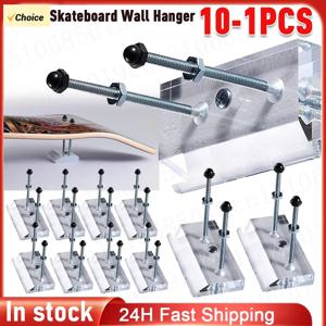 10-1PCS 벽 마운트 스케이트 보드 디스플레이 스탠드 실내 부동 스케이트 보드 스토리지 홀더 랙 투명 아크릴 롱 보드 옷걸이