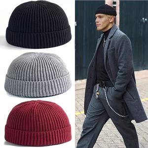 남성용 & 여성용 니트 모자 모자 양모 패션 단순 따뜻한 Skullies Beanies 솔리드 가을 겨울 비니 모자 트렌디 스타일