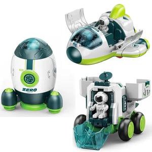 어린이 퍼즐 우주 장난감 자동차 시뮬레이션 모델, 우주 비행사 로켓 우주선 시리즈 장난감 자동차, 남아용 선물