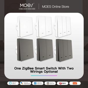 MOES 스마트 라이트 스위치 Tuya ZigBee 중성선 없음 커패시터 필요 없음 스마트 라이프 2/3 웨이 Alexa Google Home 2mqtt와 함께 작동