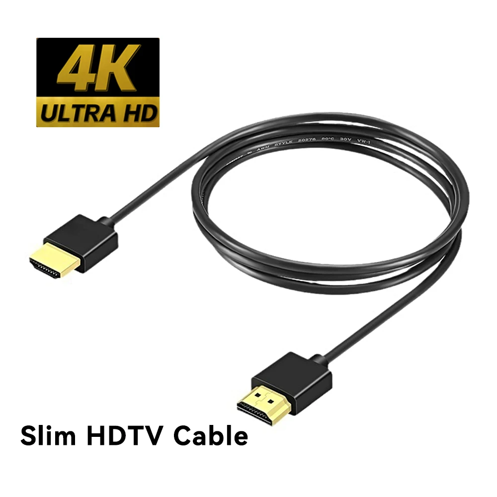 초박형 HDTV 케이블 4K 60Hz 고속 슬림 HDTV 2.0 OD 3.2mm 오디오 비디오 케이블 HDTV 노트북 프로젝터 용 1m 1.5m 2m 3m 5m
