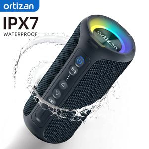 Ortizan 블루투스 스피커, 향상된 베이스, 휴대용 야외 무선 스피커, 30 시간 IP7 방수 샤워 스피커, 블루투스 5.3, 40W