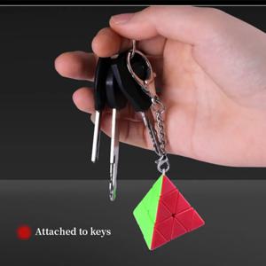 [ECube] QiYi 미니 키 체인 MoFangGe Ivy pyraminx 2x2 3x3 기어 매직 큐브 퍼즐 펜던트 체인 cubo Magico Toys Children