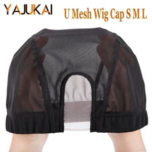 S/M/L 가발 용 U 파트 레이스가있는 탄성 글루리스 가발 모자 머리카락에 더 쉬운 바느질 신축성있는 직조 모자 Hairnet 가발 라이너 1Pcs