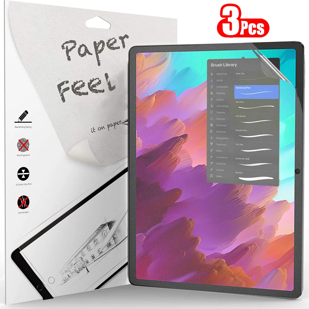 Lenovo Xiaoxin Pad 2024 2022 Xiaoxin Pad Pro 12.7 2023 2025 필름 용 화면 보호기와 같은 3Pcs 종이 느낌 유리 없음