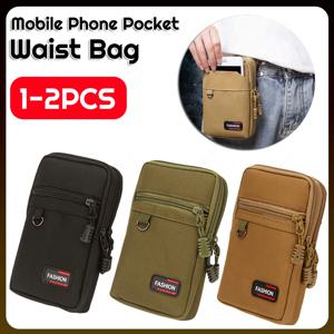 휴대 전화 파우치 벨트 허리 가방, 내마모성 경량, 야외 캠핑 사냥 휴대용 스포츠 휴대폰 가방, 7 인치
