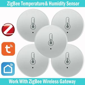 Tuya Zigbee 온도 및 습도 센서 음성 제어 지능형 홈 습도계 배터리 없이 실시간 모니터링 음성