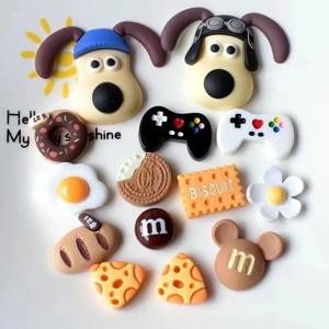 14/42PCS 세트 3D 귀여운 만화 개 신발 액세서리 소년 소녀 샌들 정원 신발 버클 장식 맞는 매력