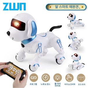 ZWN RC 로봇 전자 스턴트 개 장난감 음성 명령 프로그래밍 가능한 터치 감지 음악 노래 로봇 개 어린이 선물