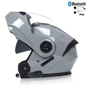 남녀공용 오토바이 DOT 인증 이중 렌즈 모듈형 헬멧 안전 모듈형 플립 헬멧 헬멧(내부 바이저 블루투스 포함)