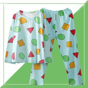 Pijama Sin Chan Man Pajama Sinchan 코튼 가을 긴팔 바지 세트 커플 남성과 여성 잠옷을위한 일본 잠옷