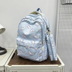1PC 헬로 키티 배낭 연필 가방 Cinnamoroll Kuromi Anime 대용량 Schoolbag 학생 여행 통근 배낭
