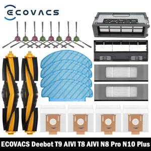 ECOVACS Deebot T8 AIVI T9 AIVI N8 Pro AIVI N9 N10 N10 Plus 액세서리 메인 브러시, 사이드 브러시, 필터, 먼지 봉투, Hepa 필터