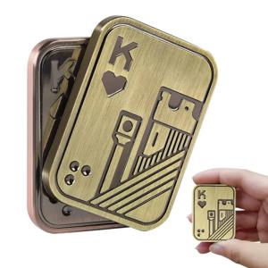 자기 금속 Fidget 장난감 - 금속 포커 푸시 카드 Fidget 슬라이더 스트레스 릴리프 장난감, Mens EDC 장난감 Fidget 장난감 햅틱 코인 선물