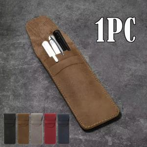 빈티지 가죽 펜 케이스 포켓 펜 파우치 펜 슬리브 학생을위한 미니 편지지 주최자 가방 사무실 여성 남성 비즈니스 여행