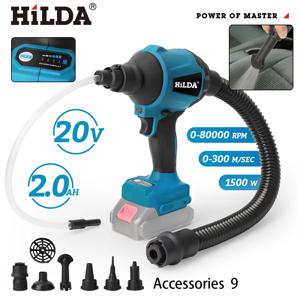 HILDA 브러시리스 더스터 압축 공기 송풍기 전기 팽창기 먼지 제거 및 진공 청소 먼지 제거 기계 마키타 18V 배터리용