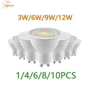 1-10PCS LED 스포트 라이트 GU10 AC220V LED 에너지 절약 전구 3W 6W 9W 12W LED 램프 스포트라이트 전구 38도 lampara 가정용