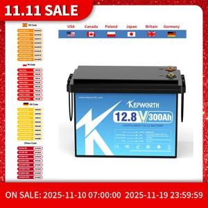 KEPWORTH 업그레이드 BMS 리튬 다리미 인산염 배터리, RV 캠핑카 골프 카트, 오프로드 오프 그리드용, 6000 사이클, 12V, 180Ah, 300Ah