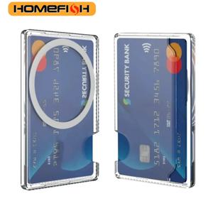 크리 에이 티브 투명 PC 마그네틱 전화 케이스 뒷면 접착 카드 홀더 보관 상자 강력한 자석 카드 슬리브 New