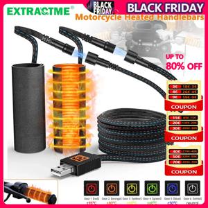 Extractme 오토바이 가열 핸들바 USB 조절식 단열 핸들바 전기 스쿠터 자전거 난방 액세서리