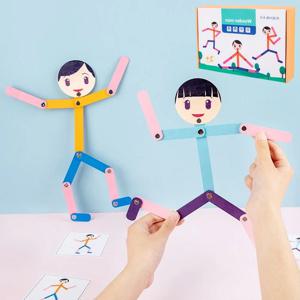스포츠 나무 남자 재료 DIY 퍼즐 장난감 보드 교육 게임 어린이를위한 조기 학습 장난감 유치원 미세 모터 훈련