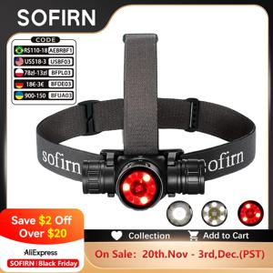 Sofirn HS21 헤드램프 2000lm EDC 18650 USB C 충전식 손전등 SFT40 Led 강력한 헤드라이트 IP65 적외선 유도 토치