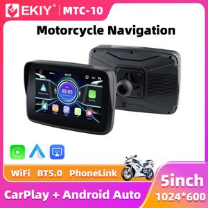 EKIY 5.0 인치 무선 CarPlay 모토 안드로이드 자동 휴대용 디지털 오토바이 대시 보드 GPS 네비게이션 디스플레이 화면 모니터