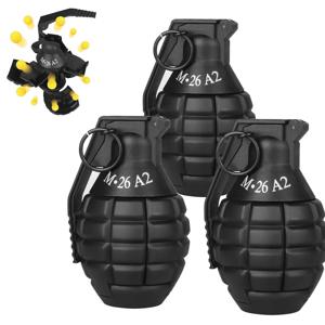 1/3PCS M26a2 나일론 수류탄 모델 폭발 수류탄 장난감, Airsoft 수류탄 모델, 낙하 방지, 리필 가능, 젤 볼, 색종이, 밀가루
